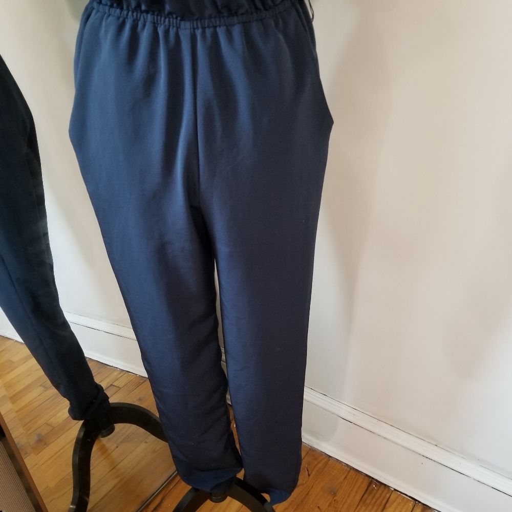 H&M Navy Blue Short Sleeves V Neck   Jumpsuit SIZE 2. - Picture 3 of 16